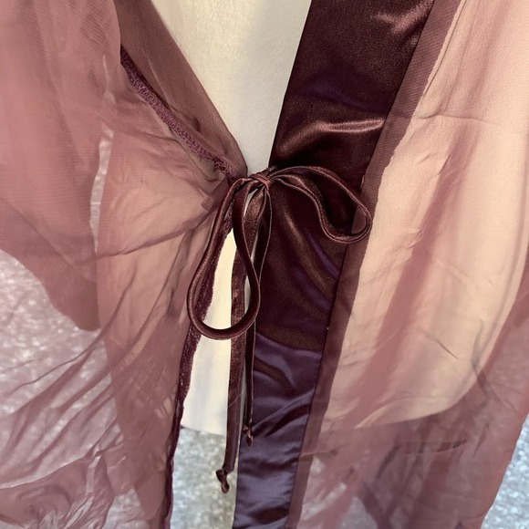Vintage Intimate Affair California Purple Sheer Robe No Belt Women's Large - Picture 5 of 8